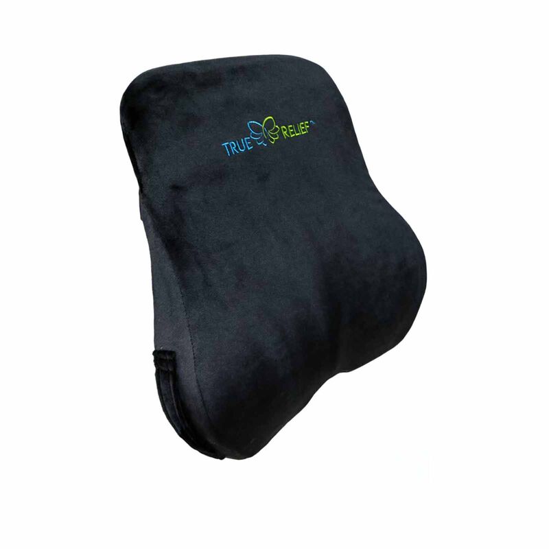 TRUE RELIE Ortho-memory Foam Back & Lumbar Support Cushion (relax Black) TRBLS-RBLK-image null