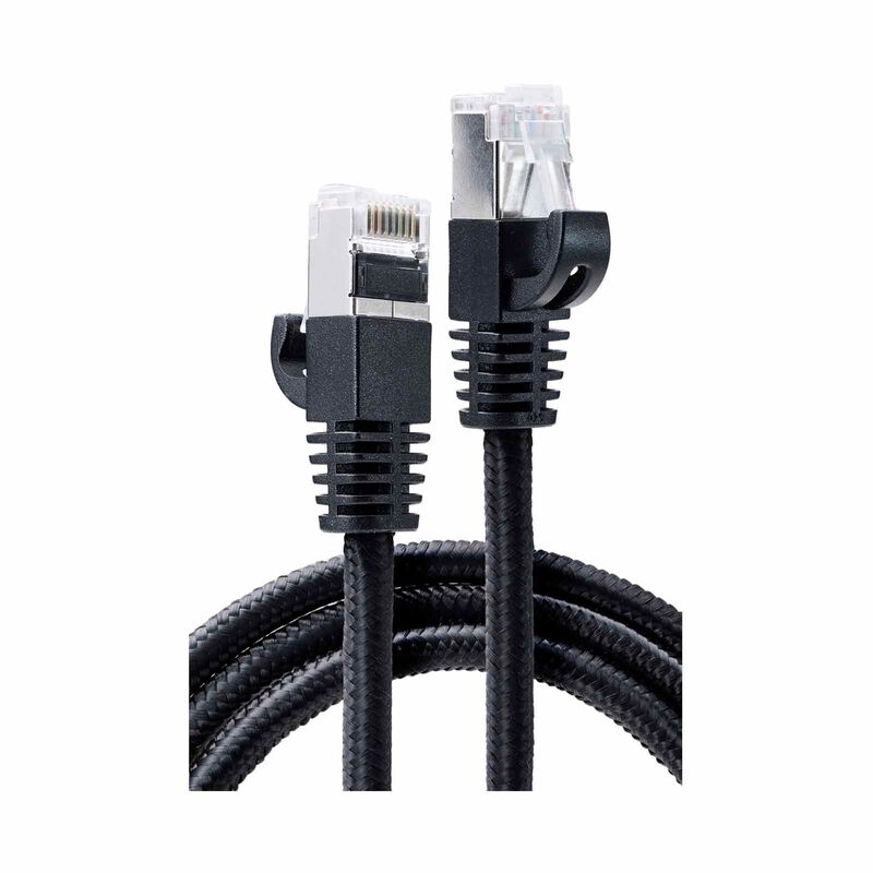 ELECOM Cat 7 Lan Cable Mesh 10m - Black LD-TWSM/BK100-image 1