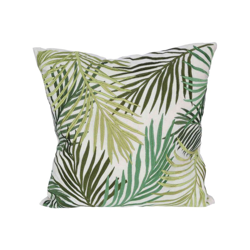Embroidered Cushion W/ Feather Fill 46 X 46 X 15cm PALMETTO-image 1