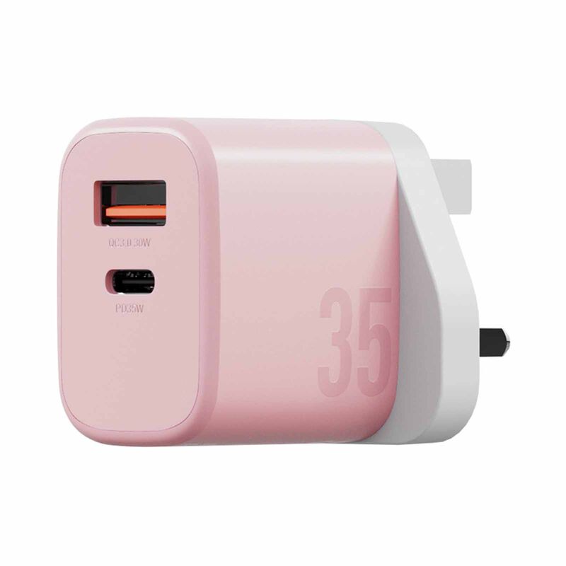BAZIC Goport Velox Kit, 1c1a Gan Charger 35w(uk) With Weave Cable - Peach CHR-GPVLX-UK-PNK-image 3