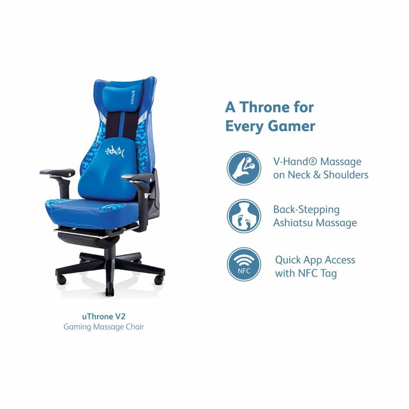 OSIM Uthrone V2 Gaming Massage Chair - Stash Blue OS-8243-BL-image 6