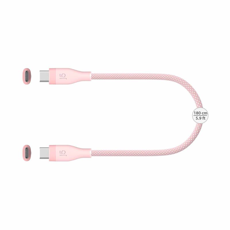 J5CREATE Usb-c 60w Ultra Soft Double-braided Fast Charging Cable (misty Rose) JUCX18L18R-image 2
