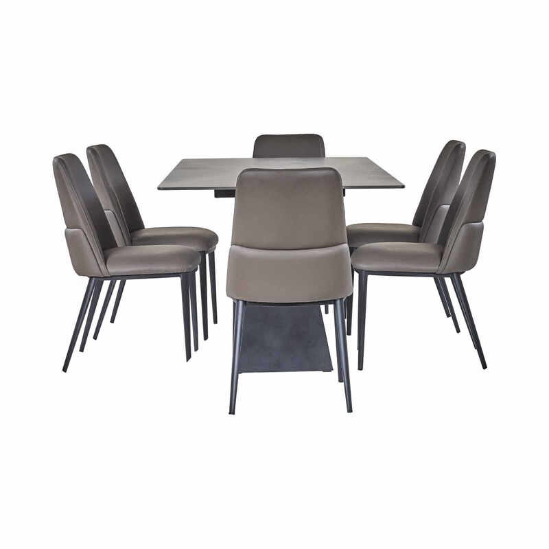 7 Piece Dining Set (beige) HANWELL-image 3