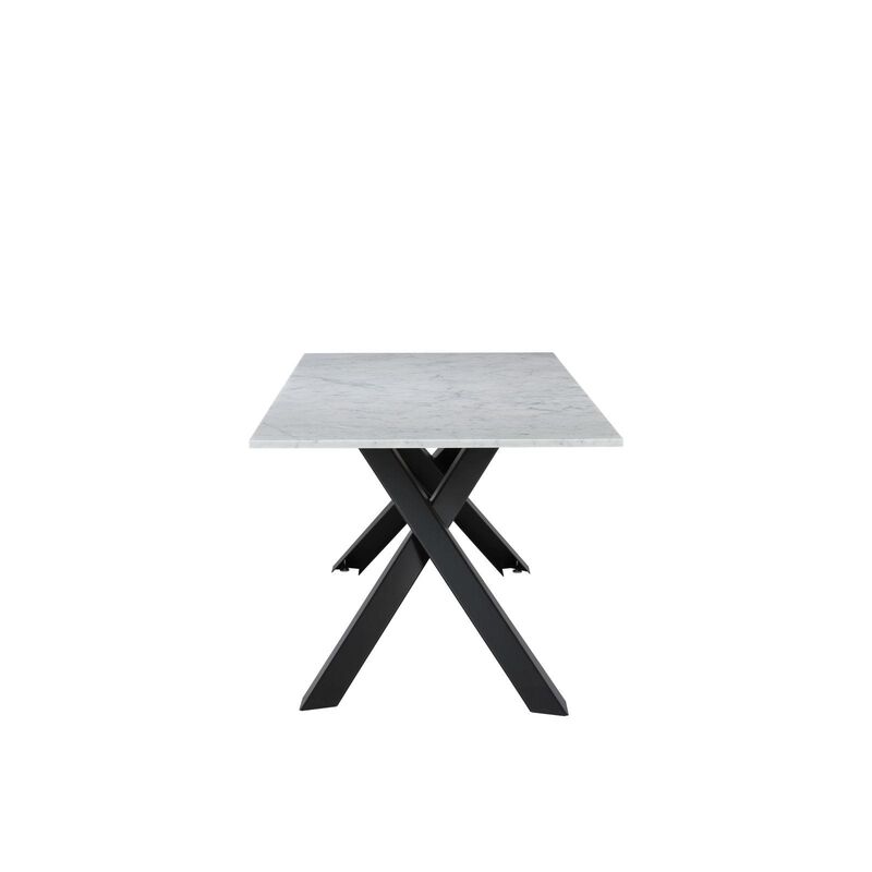 Marble Table W Metal Base 1.6m BIANCO-image 3