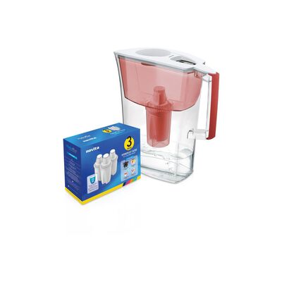 NOVITA Water Pitcher Red Hydroplus & Filter Pack NP110R+ BUNDLE