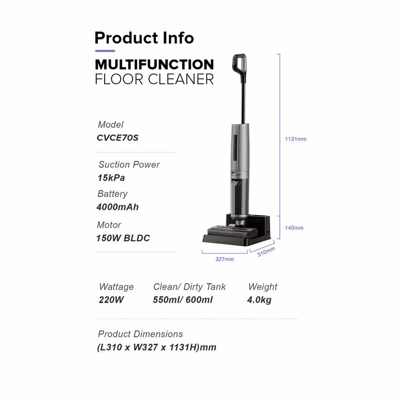 CORNELL C70 Wet & Dry Handstick Vacuum Cleaner CVCE70S-image 9