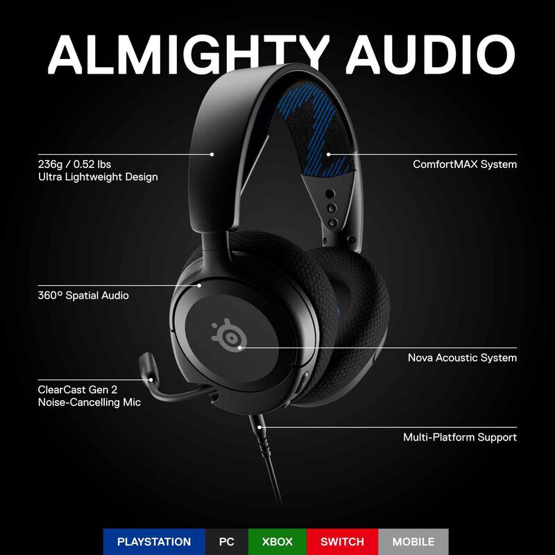 STEELSERIE Wired Headset For Playstation ARCTIS NOVA 1P BLACK-image 7