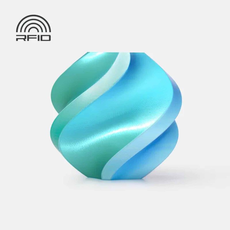 BAMBU LAB Pla Silk - Blue Hawaii (blue-green) - With Reusable Spool BAM-A05-T4-1.75-1000-SPL-image null