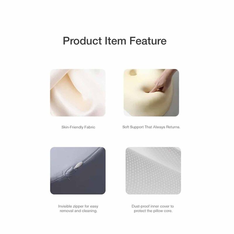 BELLAMI PL Dream Memory Foam Pillow With Cover - Beige + Pink DREAM-image 6