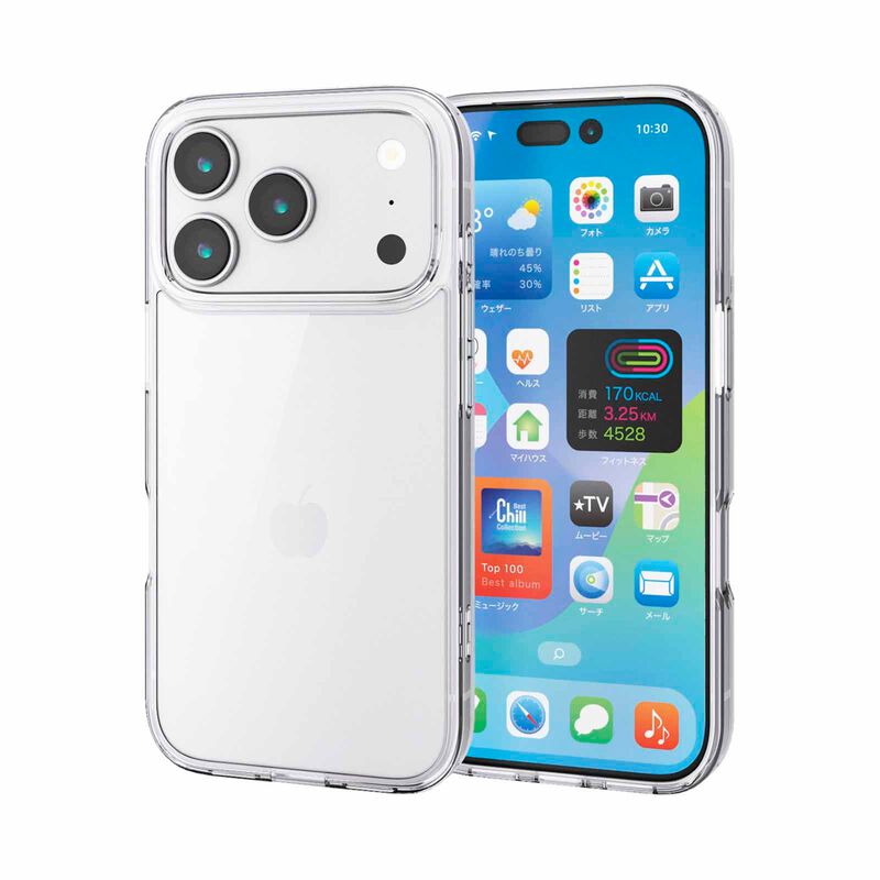ELECOM Iphone 17 Pro Hybrid Case Glass Standard With Metal Ring PM-A25CHVCG1CR-image 3