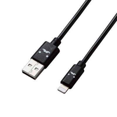 ELECOM Smiley Face Lightning Cable 1.2m Black MPA-FUAL12CBK
