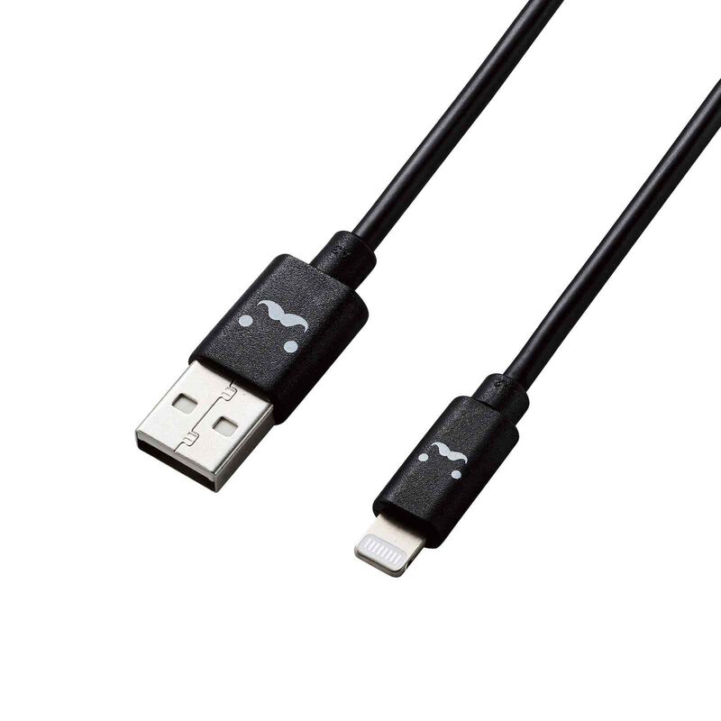 ELECOM Smiley Face Lightning Cable 1.2m Black MPA-FUAL12CBK-image 1