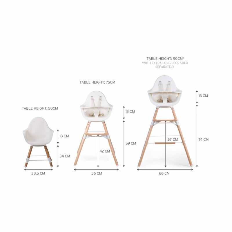 CHILDHOME High Chair - Natural White (online) EVOLU ONE.80&deg;-image 3