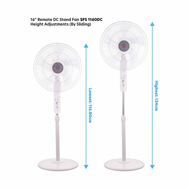 SONA 16 In Dc Stand Fan With Remote Control-white Col SFS1160DC-image 4