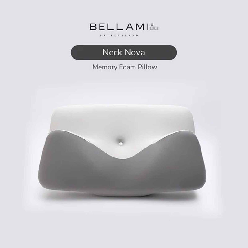 BELLAMI PL Neck Nova Memory Foam Pillow With Cover - Light Grey + Dark Grey NECK NOVA-image 1