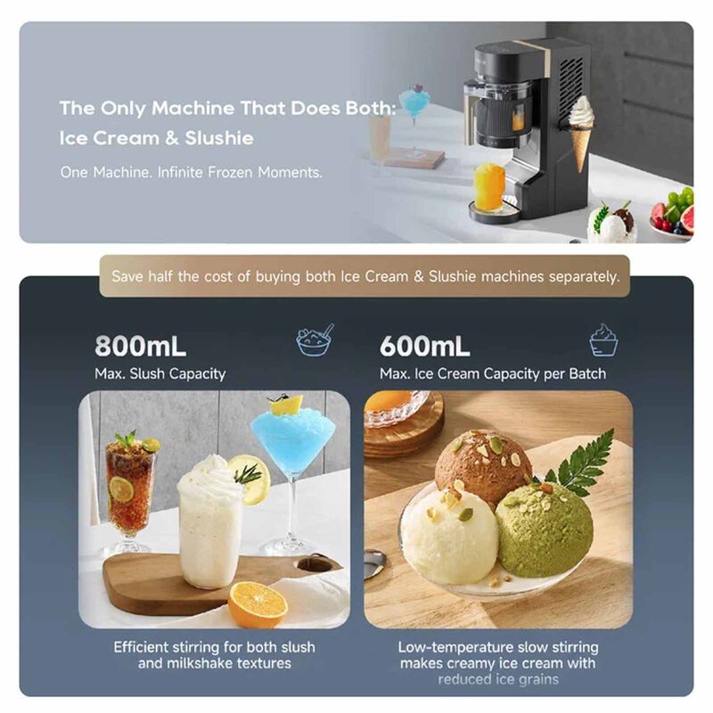 DREAME Slm60 2-in-1 Slushie & Ice Cream Maker - Black DM-SLM60-GY-image 4