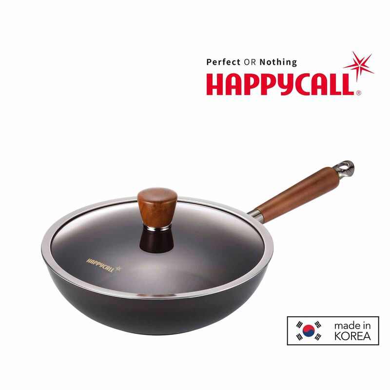HAPPYCALL Crocodile Ih 28cm Graphene Wok Pan + Lid 3900-0387-image null