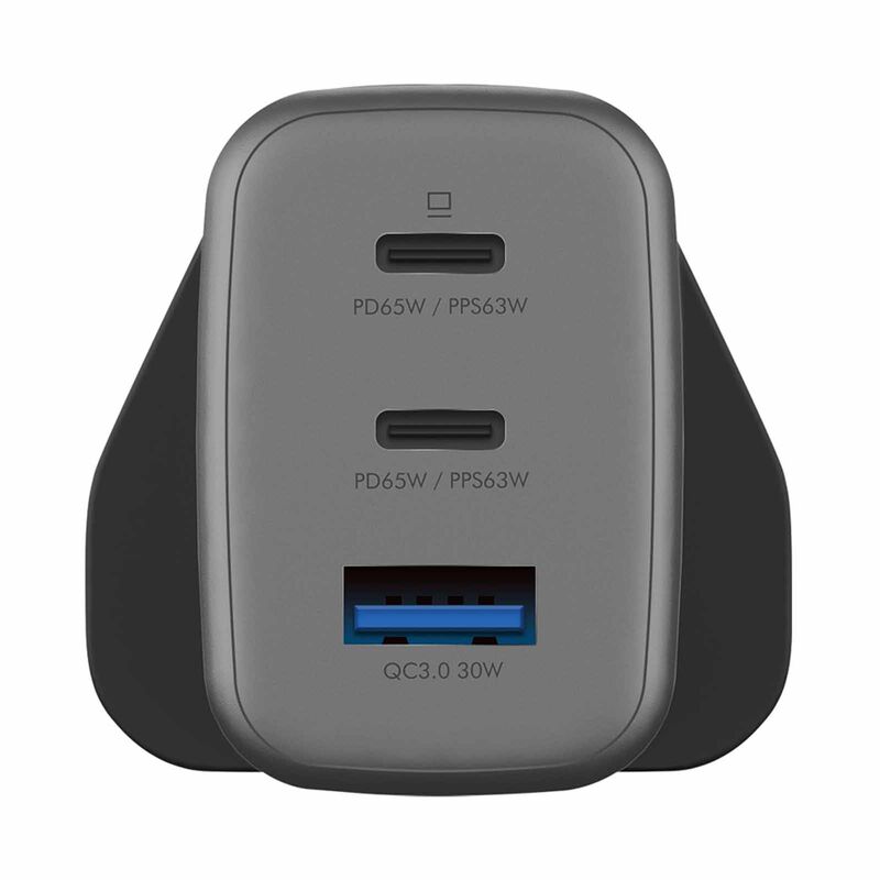 ENERGEA Ampcharge Gan65, 2c1a Pd/pps/qc3.0 Wall Charger,65w (uk) - Gunmetal CHR-AC-GAN65UK-image 2