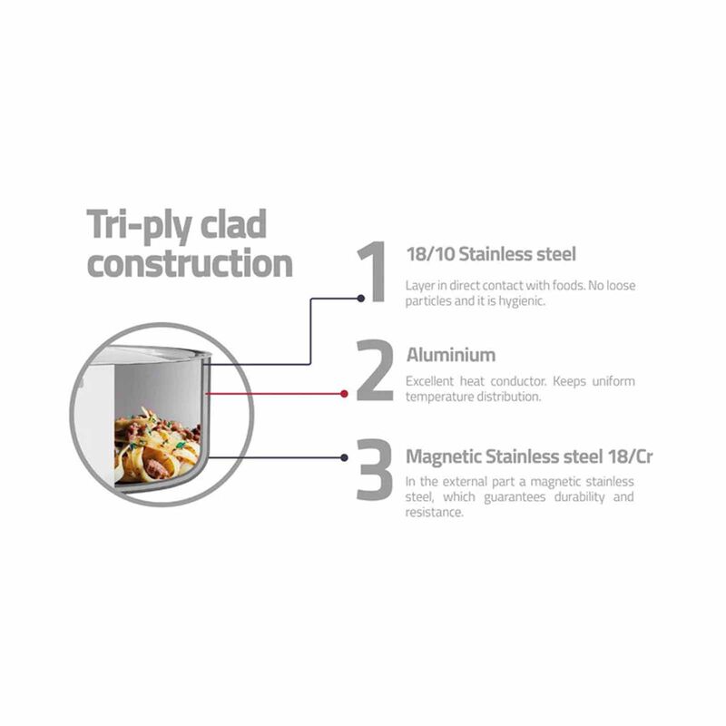 TRAMONTINA 20cm Stainless Steel Deep Casserole - Grano 62164200-image 7