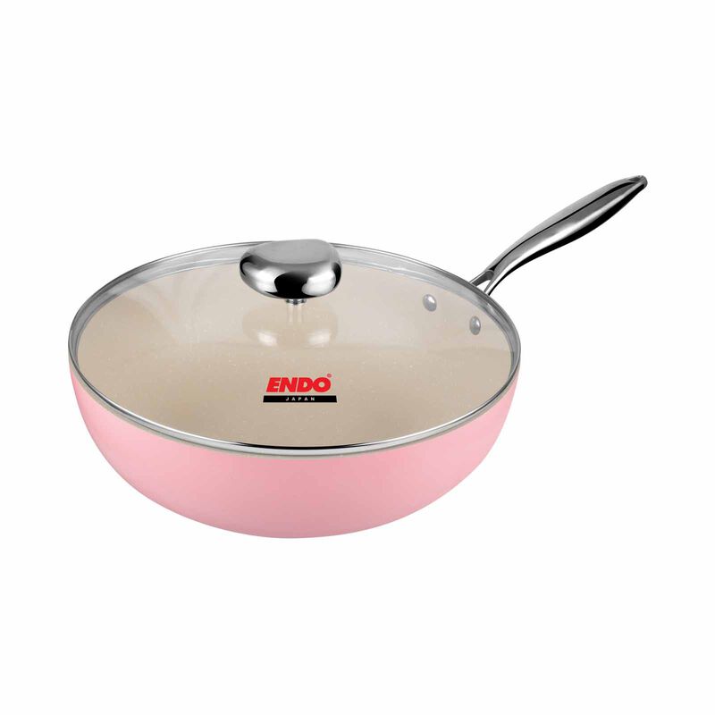 ENDO Wagashi 32cm Skillet-wok - Pink E-WGS-32SW - PINK-image 1