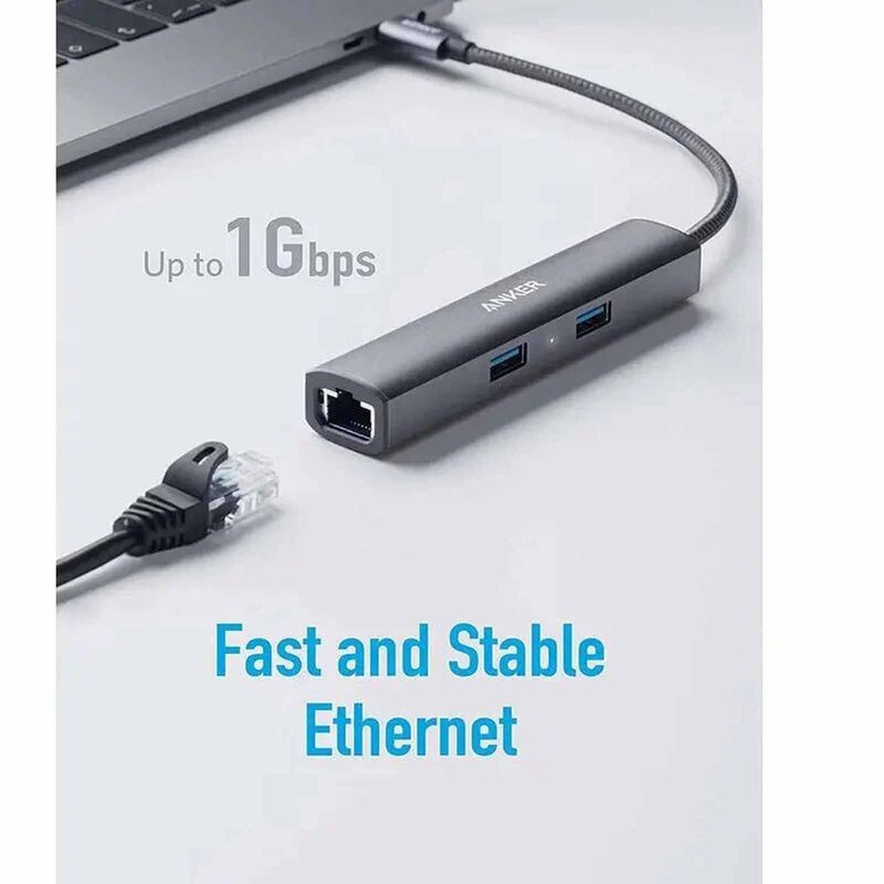 ANKER Powerexpand+ 5-in-1 C Ethernet Hub Gy A8338HA1-image 4
