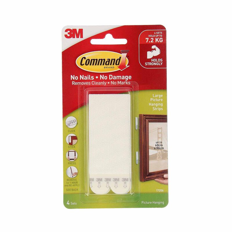 3M COMMAND Large White 8strips 17206-image 1