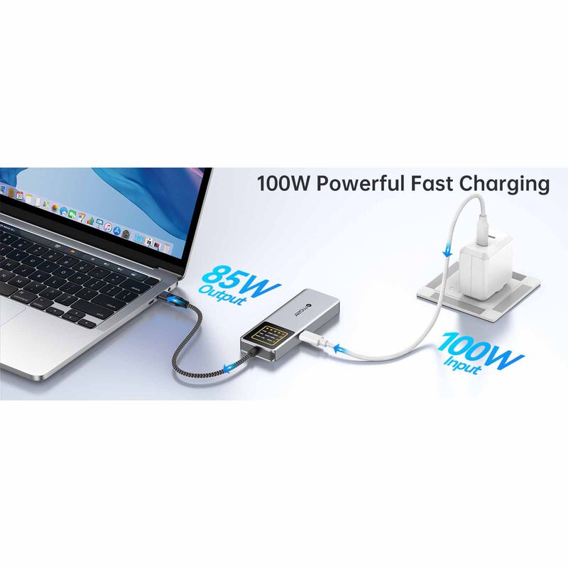 MAZER Ainfinitehub Ai With Smart Display 5-in-1 Hdmi 4k/60hz Pd100w-grey M-AI-HUB70-GY-image 3