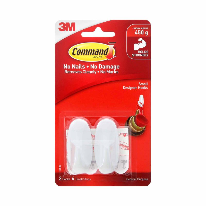 3M COMMAND Desgn Sml 2 Hook 4 Strips 17082ANZ-image 1