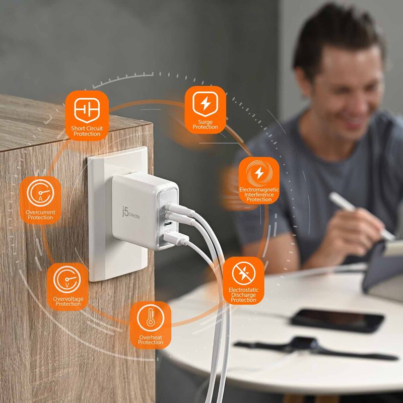 J5CREATE 70w Gan Usb-c 4-port Charger JUP4370F-image 3