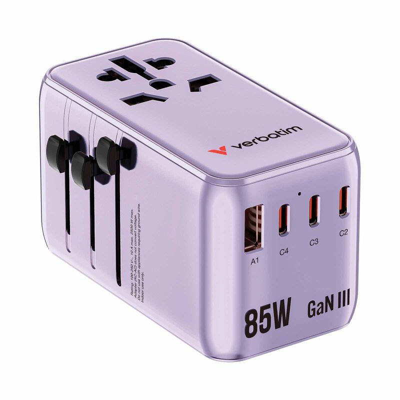 VERBATIM Charge N Travel 85w Retractable Cable - Purple VM30177-image 7