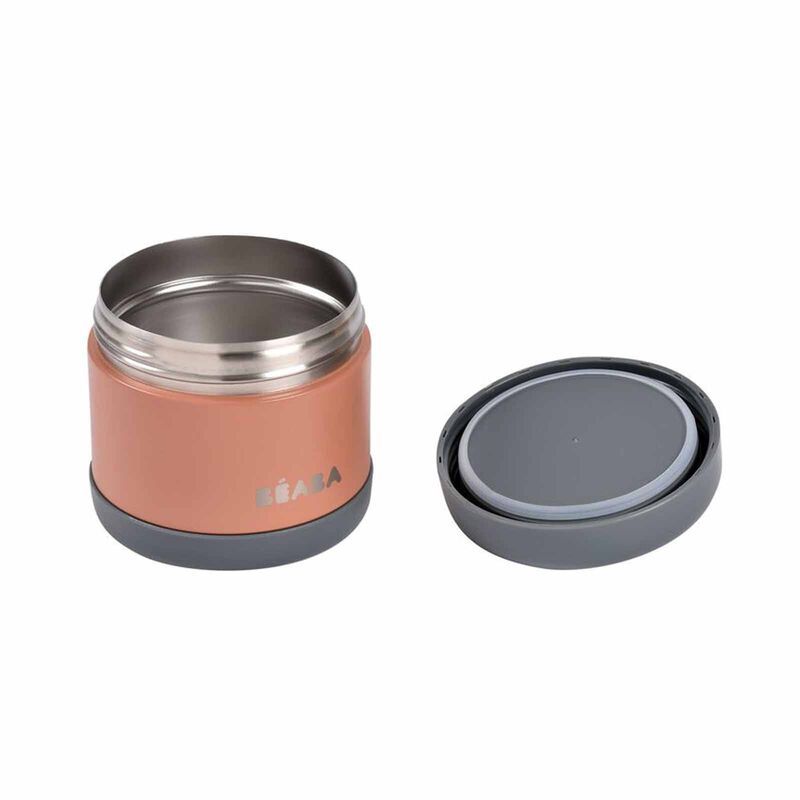 BEABA Food Container 300ml - Terracotta/mineral Grey (online) STAINLESS STEEL-image 2