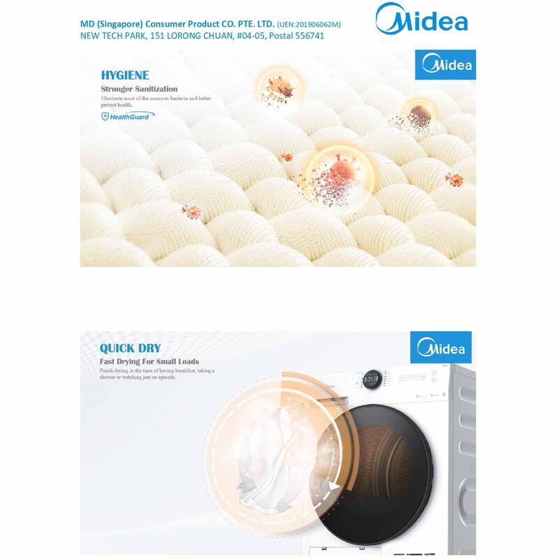 MIDEA Heat Pump Dryer-white (10kg) MD200H100W-image 8