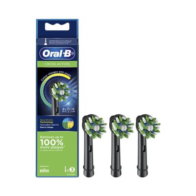ORAL-B Refill - Cross Action (blk) 3pc EB 50BRB-3