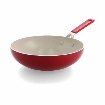 KITCHENAID Aluminium 28cm Open Wok - Empire Red KAAM081345