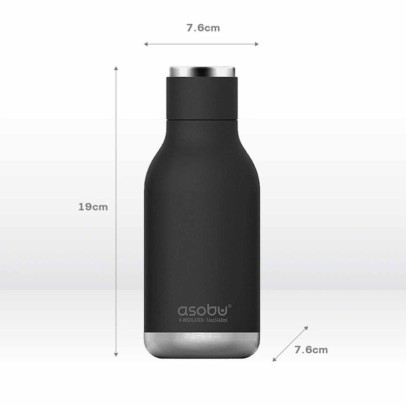 ASOBU Puramic Urban Water Bottle Black 460ml ASBV24BK-image 3