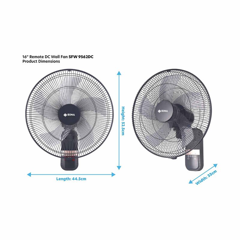 SONA 16 In Dc Wall Fan With Remote Control SFW9562DC-image 3