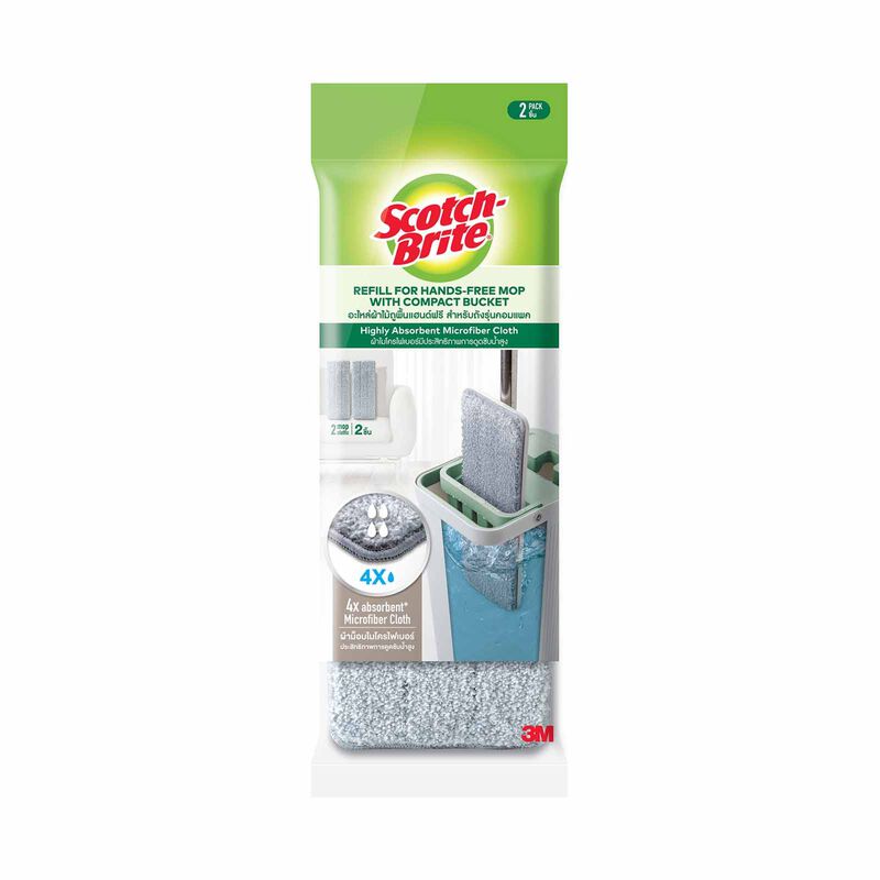3M SCOTCHB Scotch-brite Hands-free Compact Mop Refill Hfb002r HFB002R-image 2