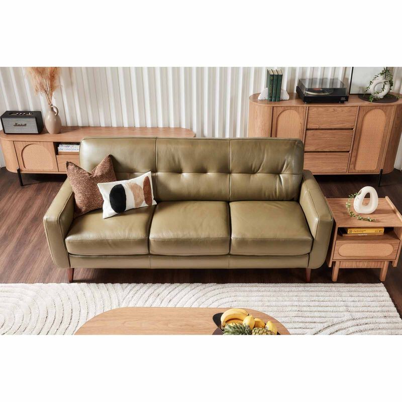 MUZE 3 Seater (fl) C15 Green Full Leather Sofa BLYTHE-image 6