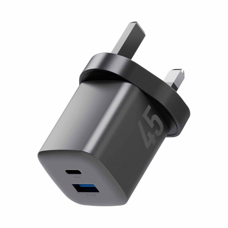 ENERGEA Ampcharge Mini 45, Pd/pps/qc3.0 Gan Wall Charger, 45w (uk) - Gunmetal CHR-ACMINI-45UK-image 4