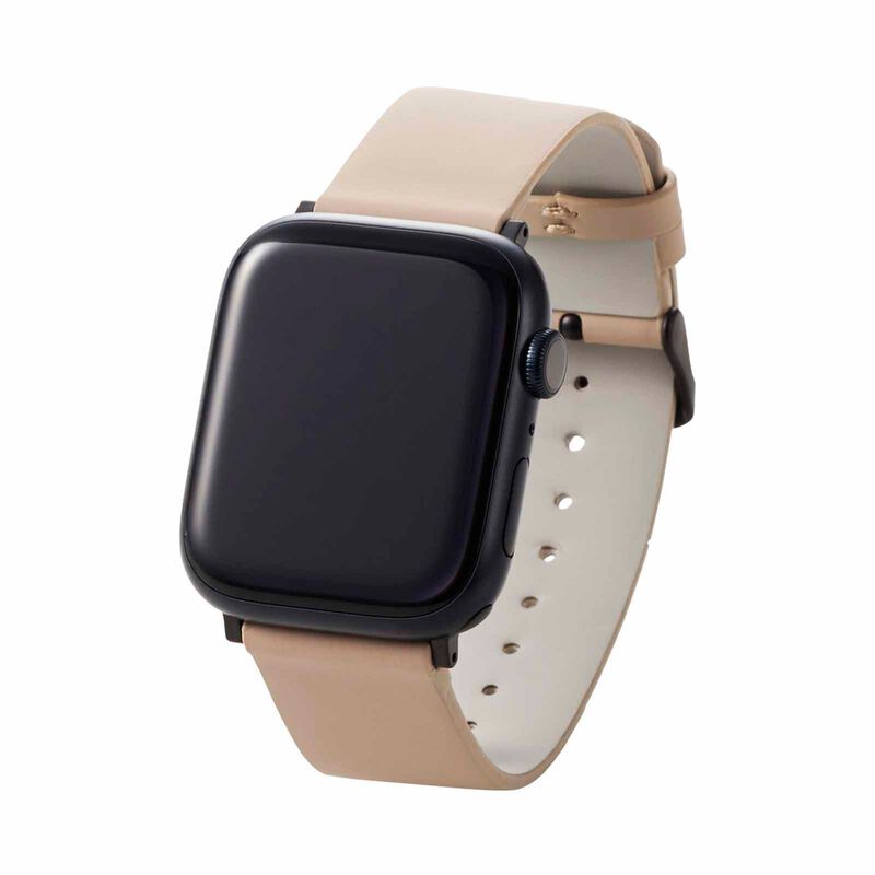 ELECOM Soft Leather Apple Watch Band 49/45/44/42mm (greige) AW-45BDLGB-image 4