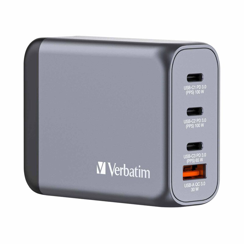 VERBATIM Gan Charger 4 Port 100w Usb A/c (eu/uk/us) VM32202-image 1