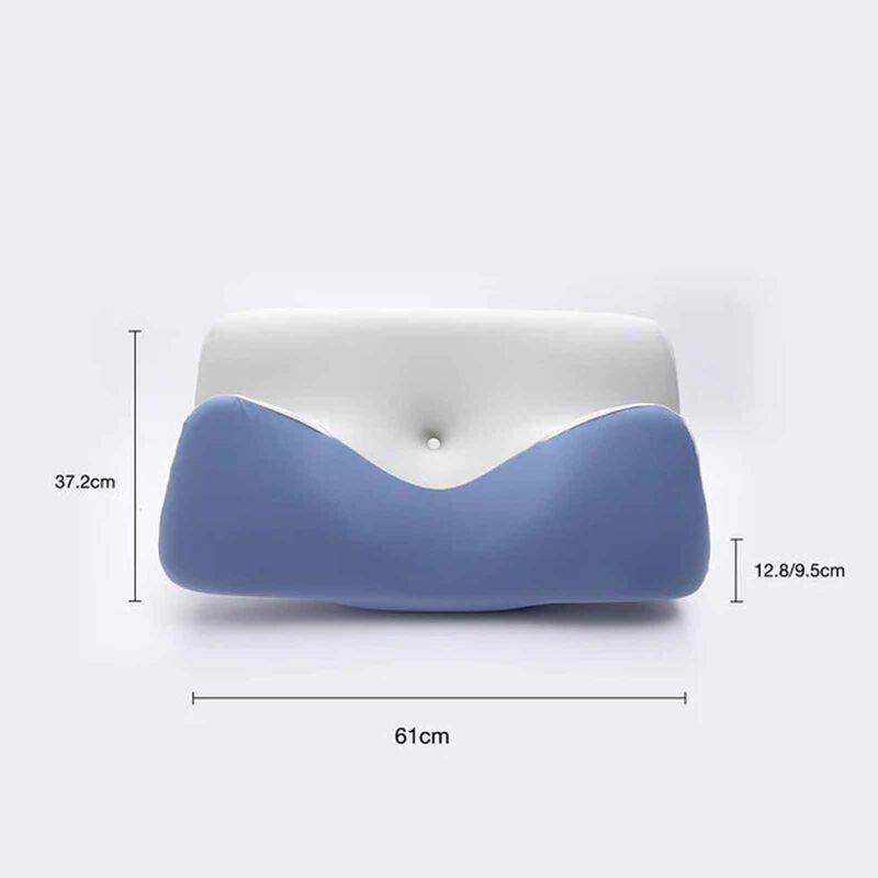 BELLAMI PL Neck Nova Memory Foam Pillow With Cover - Light Grey + Blue NECK NOVA-image 3