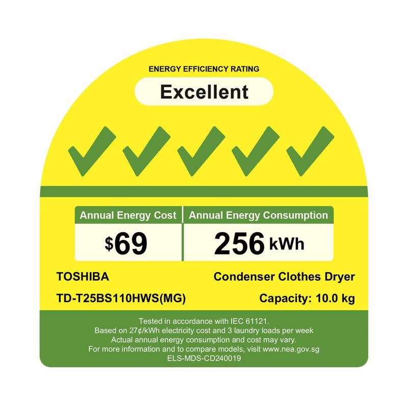 TOSHIBA Heat Pump Dryer (10kg) TD-T25BS110HWS(MG)-image 2