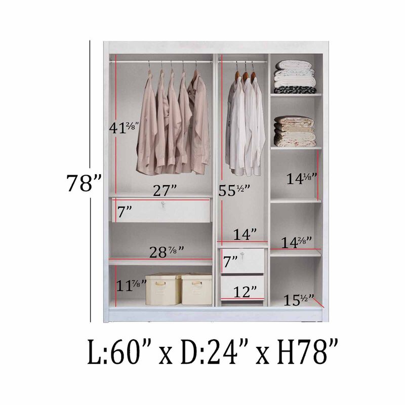 SMARTBOX 2 Door Sliding Wardrobe (grey-53) DUBLIN-image 3