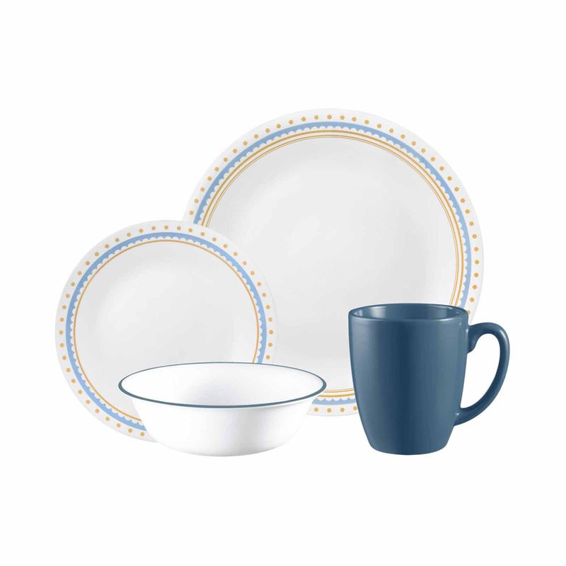 CORELLE 16pc Dinner Set - Adorable Dots Blue 16S-AODB-US-image null