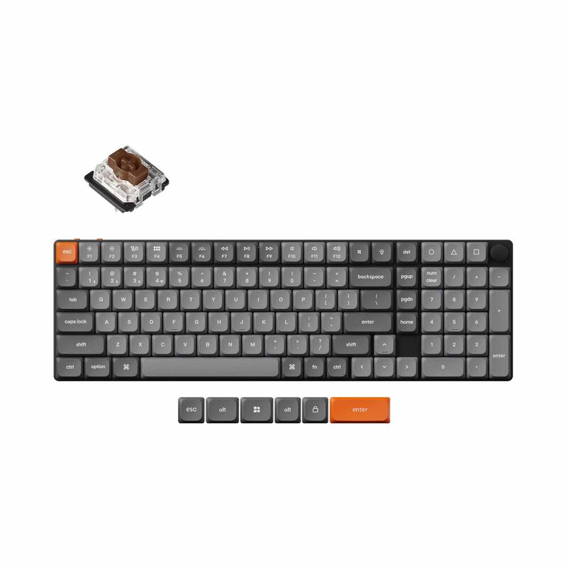 KEYCHRON K17 Max Qmk Wireless Custom Mechanical Keyboard, 96% 100 Key, Knob, Brown Switch, Rgb Backlight, Hot KYCN-K17M-H3-image 1