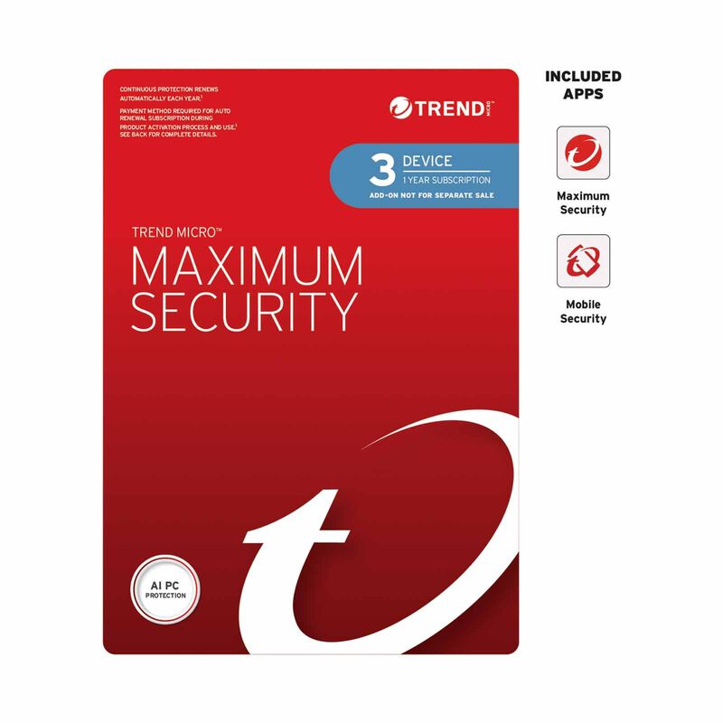 TREND MICR Maximum Security (3 Devices) 1 Year Add On TICEM1070BE12-image 1