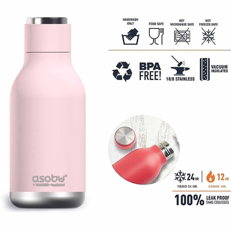 ASOBU Urban Water Bottle Pastel Pink 460ml ASBV24PK-image 2