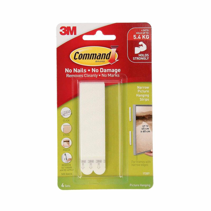 3M COMMAND Narrow White 8strips 17207-image 1