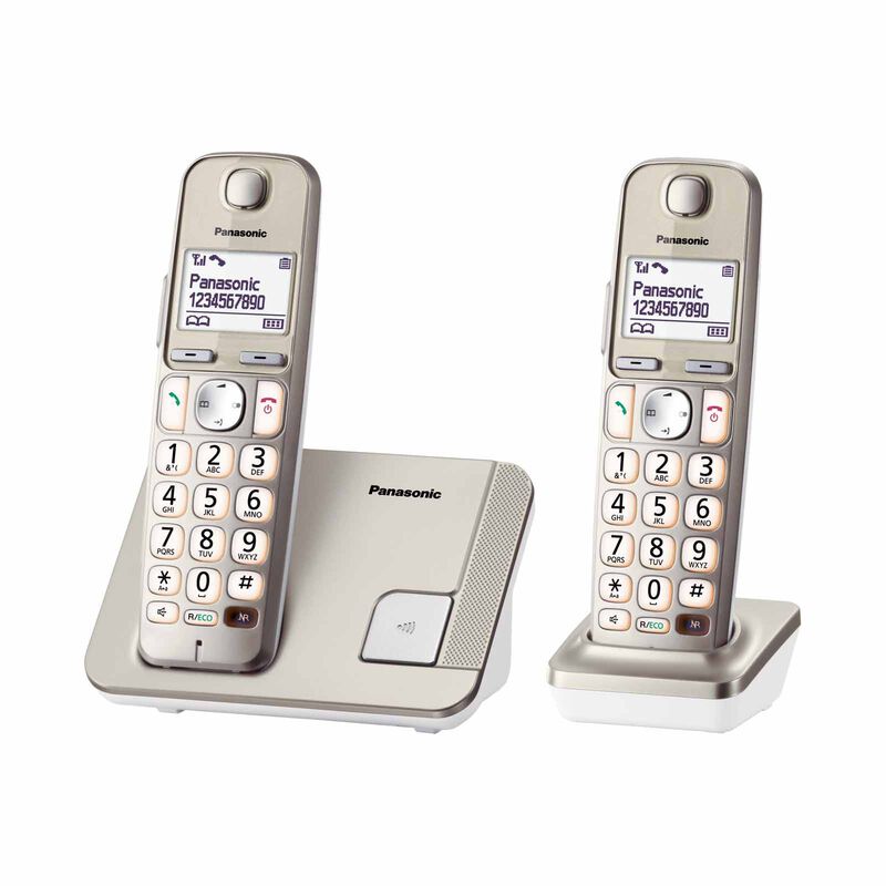 PANASONIC Twin Dect Phone Amber Backlit Display(silver) KX-TGE212CXN-image 2
